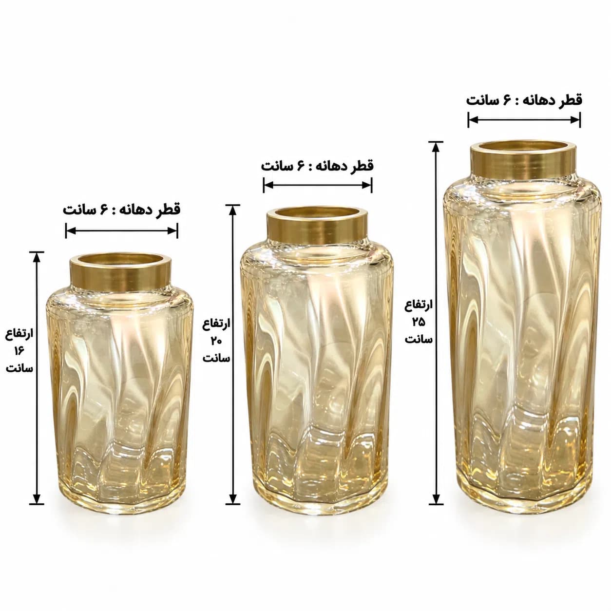 گلدان شیشه ای طرح کریستال کد 500 — تصویر ۲