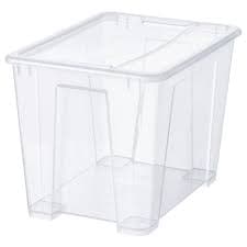 جعبه نظم دهنده در دار ایکیا، مدل SAMLA، پلاستیک/ شفاف، 22 لیتر، 39x28x28 سانتی متر