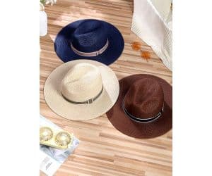 کلاه حصیری مینیسو، مدل Miniso British Style Fashion Holiday Panama Straw Hat (Creamy White)، پاناما هالیدی بریتیش، بژ، 57 سانتی متر — تصویر ۲