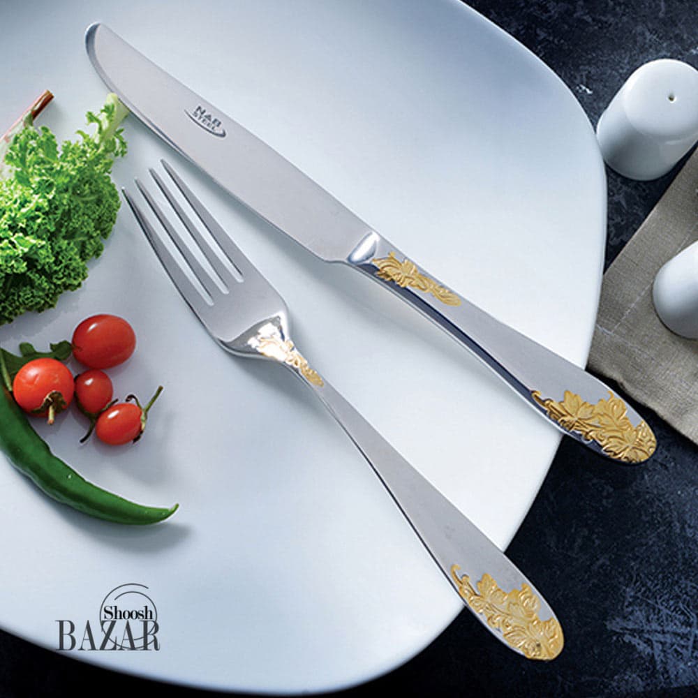 سرویس قاشق و چنگال 116پارچه ناب استیل مدل امپریال جعبه چوبی — تصویر ۳