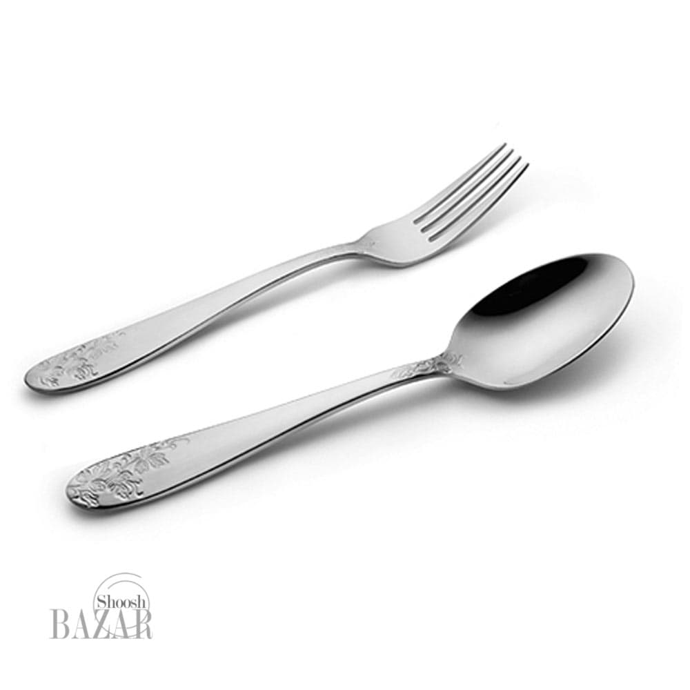 سرویس قاشق و چنگال 116پارچه ناب استیل مدل امپریال جعبه چوبی — تصویر ۸