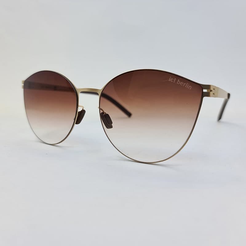عینک آفتابی آیس برلین با فریم انعطاف پذیر، طلایی رنگ و گربه ای و لنز قهوه ای مدل PS18026 — تصویر ۳