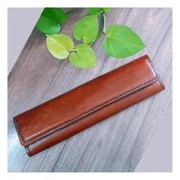 جعبه مضراب سنتور ساده چرم طبیعی، دارای باکس چوبی — تصویر ۲