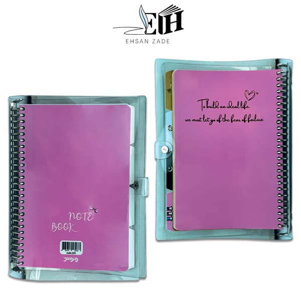 کلاسور وتوس شفاف طلاکوب پاستلي A4 کد 223 — تصویر ۳