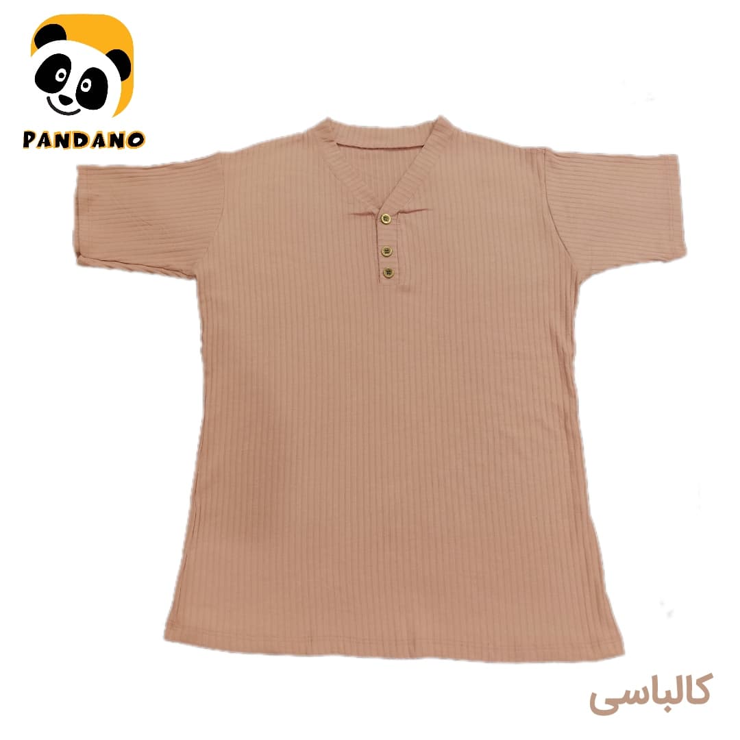 تیشرت کبریتی زنانه مدل یقه هفت سه دکمه — تصویر ۶