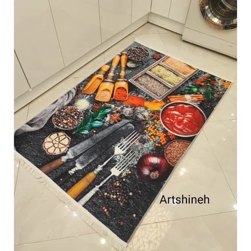 فرشینه آشپزخانه مخمل ترک طرح ادویه کد h085 — تصویر ۶