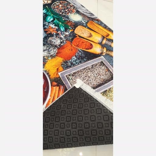 فرشینه آشپزخانه مخمل ترک طرح ادویه کد h085 — تصویر ۴