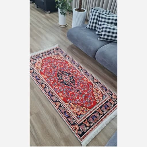 فرشینه مخمل ترک سنتی لاکی کد h161 — تصویر ۵