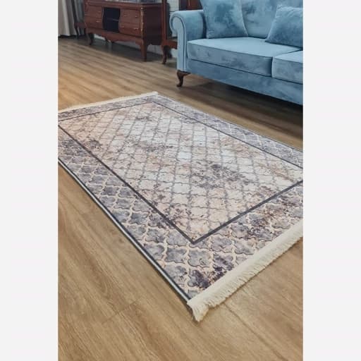 فرشینه مخمل ترک طرح طوسی وینتیج کد h461 — تصویر ۲