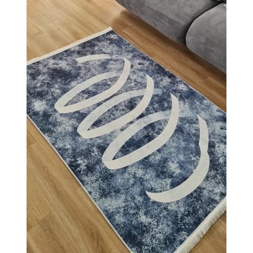 فرشینه مخمل رویه نرم و لطیف هازان ترک سرمه ای کد h265 — تصویر ۳