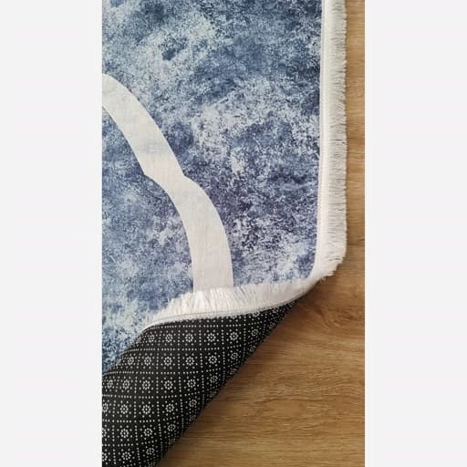 فرشینه مخمل رویه نرم و لطیف هازان ترک سرمه ای کد h265 — تصویر ۵