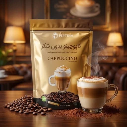 کاپوچینو کلاسیک پاکت 20 عددی بدون شکر شیرین شده با استویا پپتینا