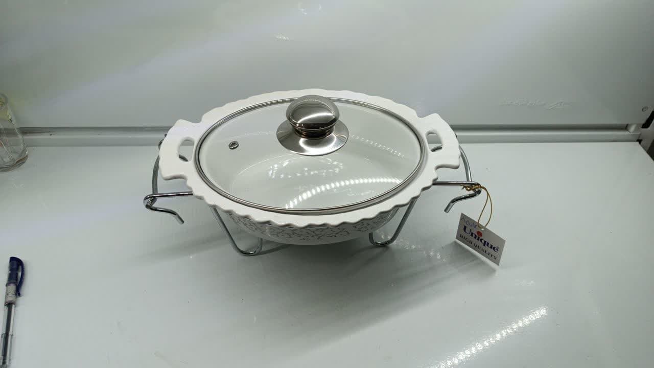 سوفله خوری چینی بیضی کوچک یونیک کد 8507 — تصویر ۳