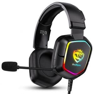 هدست گیمینگ روگوشی مدل S21-RGB با اتصال سیمی، میکروفون مجهز به نویز کنسلینگ ENC، نورپردازی RGB، کلید تنظیم صدا و میوت، جک 3.5 میلیمتری و USB