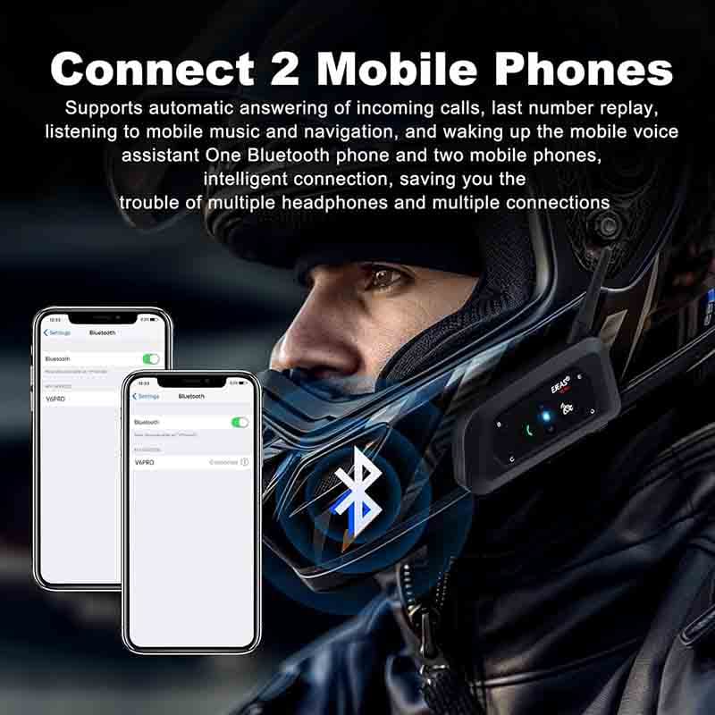 هدست کلاه کاسکت برند EJEAS V6 Pro Plus 6-riders (در حد نو) — تصویر ۴