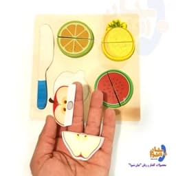 اسباب بازی پازل چوبی میوه 8 تکه قابل برش (4 میوه) — تصویر ۶