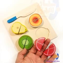 اسباب بازی پازل چوبی میوه 8 تکه قابل برش (4 میوه) — تصویر ۲