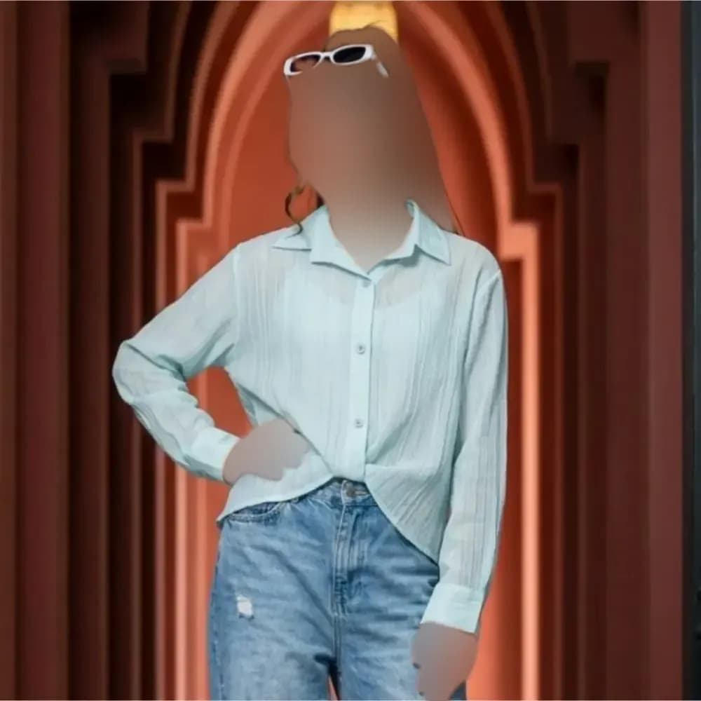 شومیز تابستانه دخترانه مدل گره ای چپ و راستی کد H21234 — تصویر ۵
