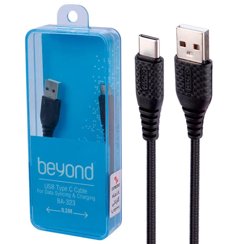 کابل شارژ پاوربانک TYPE-C بیاند مدل BA-323 به طول ۳۰ سانتی متر — تصویر ۲