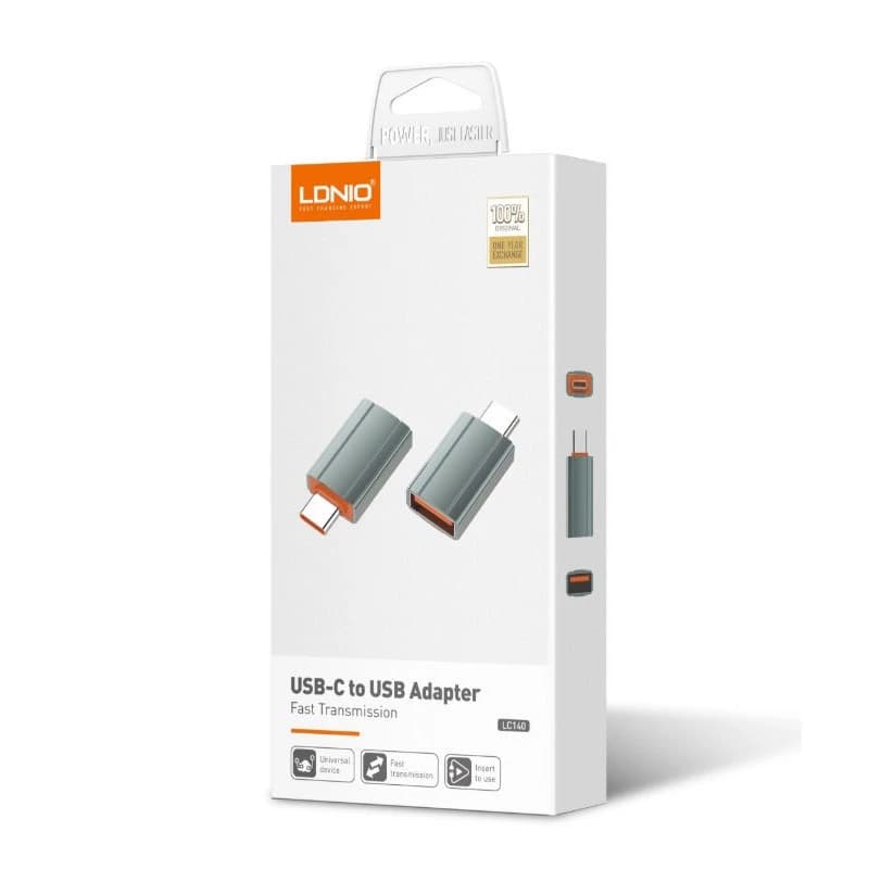 تبدیل OTG تایپ سی به USB الدینیو LDNIO LC140 USB Convertor USB A to Type-C Adapter — تصویر ۷