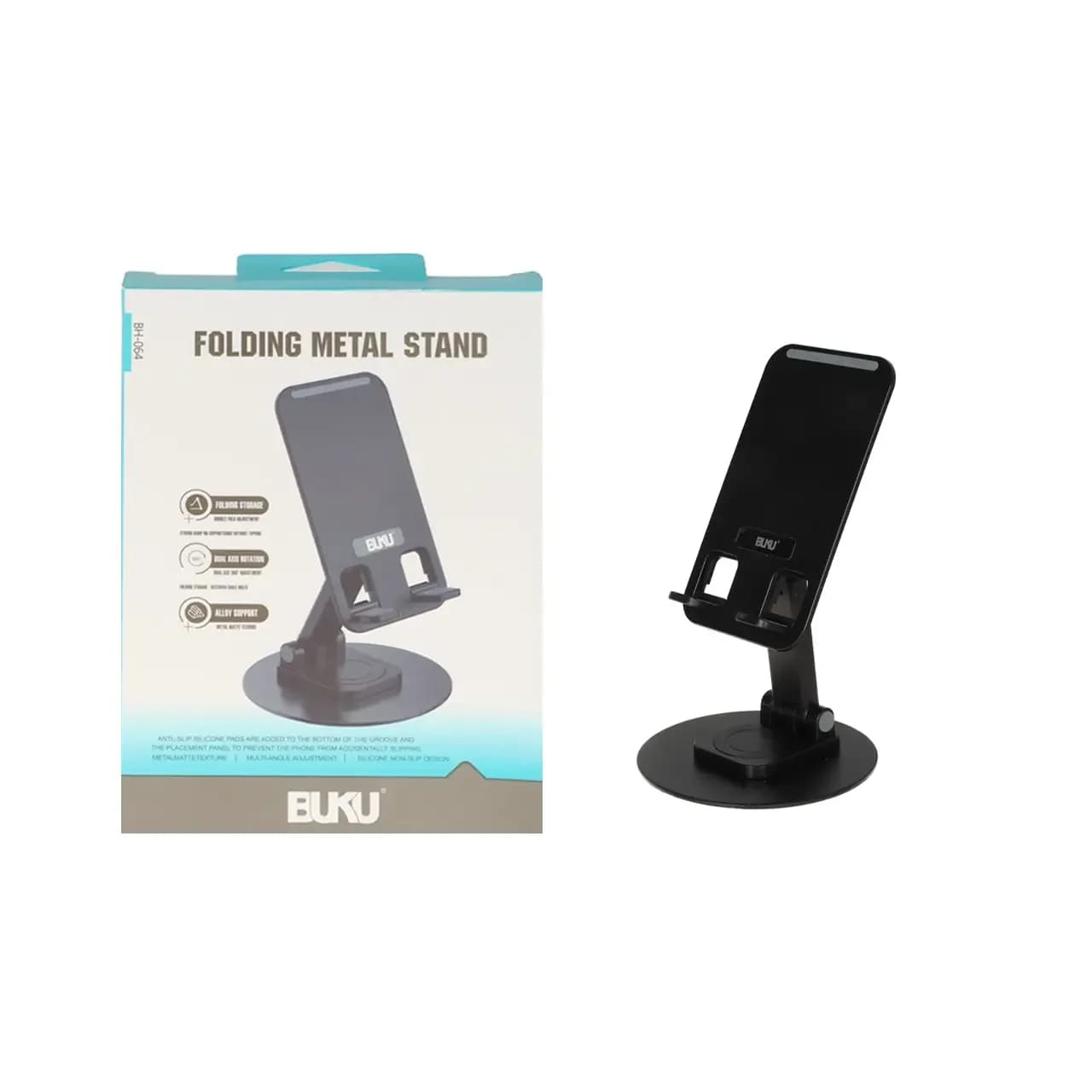 هولدر گوشی موبایل پایه دار BUKU مدل BH-064 – مشکی – MMS