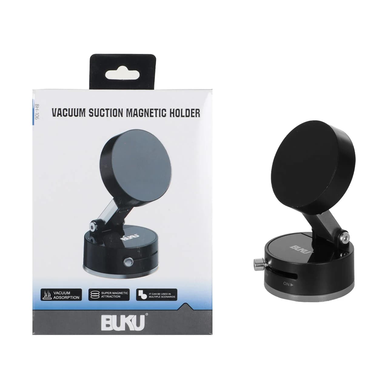 هولدر گوشی موبایل مگنتی پایه دار BUKU مدل BH-106 – مشکی – MMS
