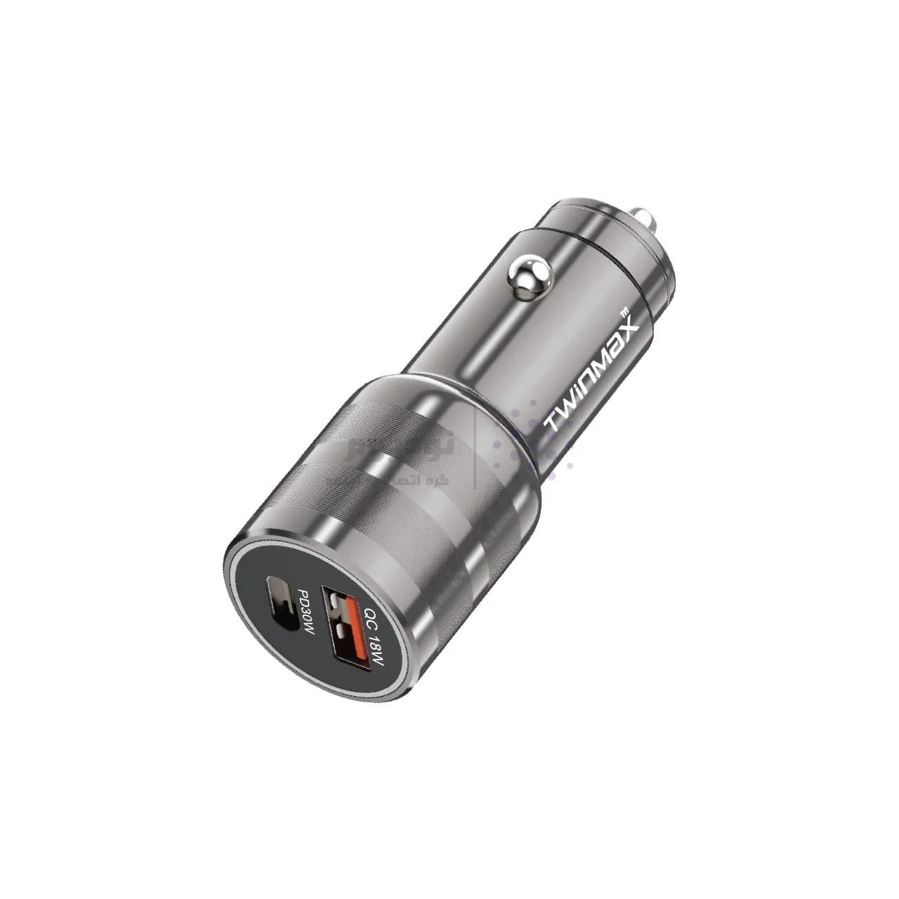شارژر فندکی PD و فست دو پورت TwinMax مدل MX-28 48W – مشکی — تصویر ۳