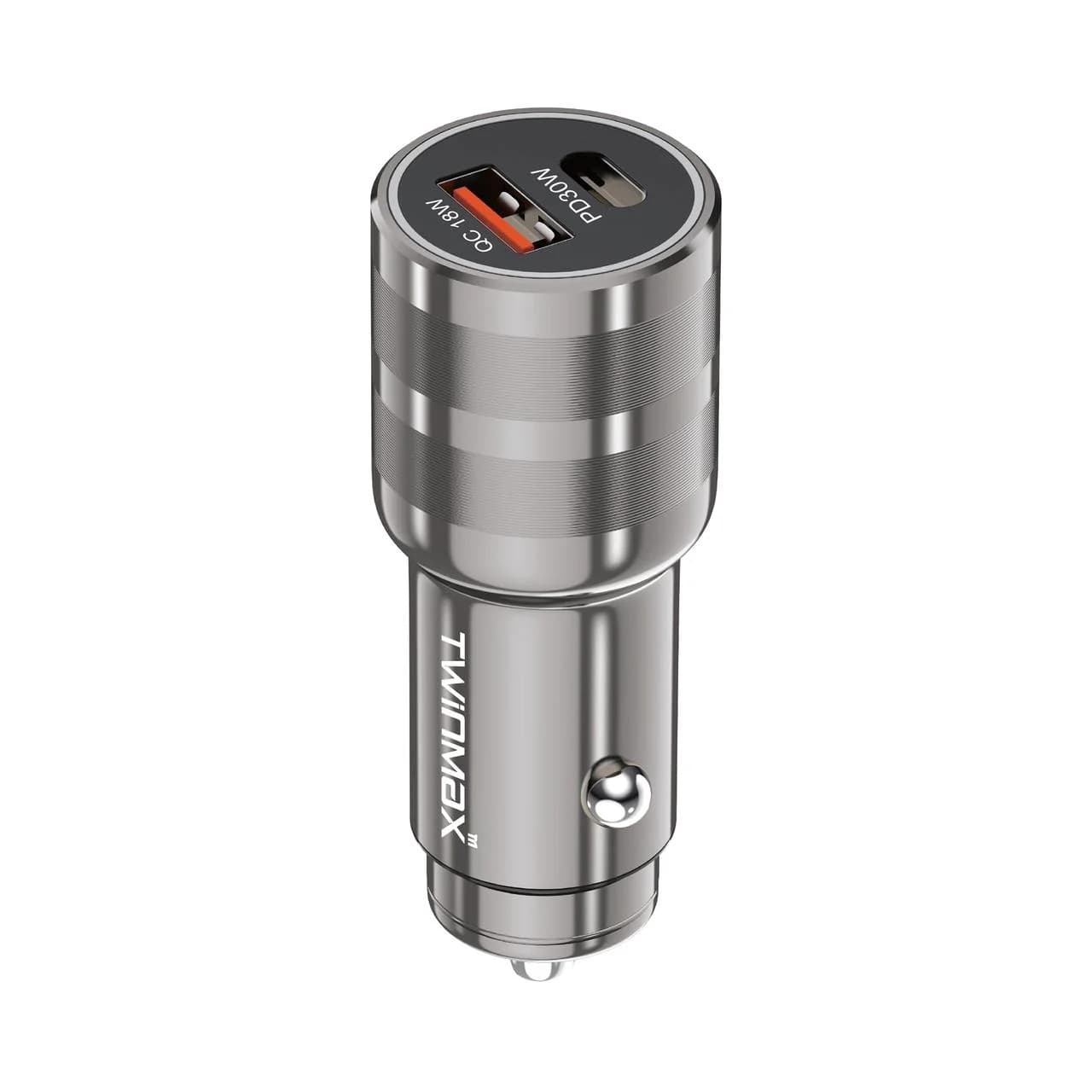 شارژر فندکی PD و فست دو پورت TwinMax مدل MX-28 48W – مشکی