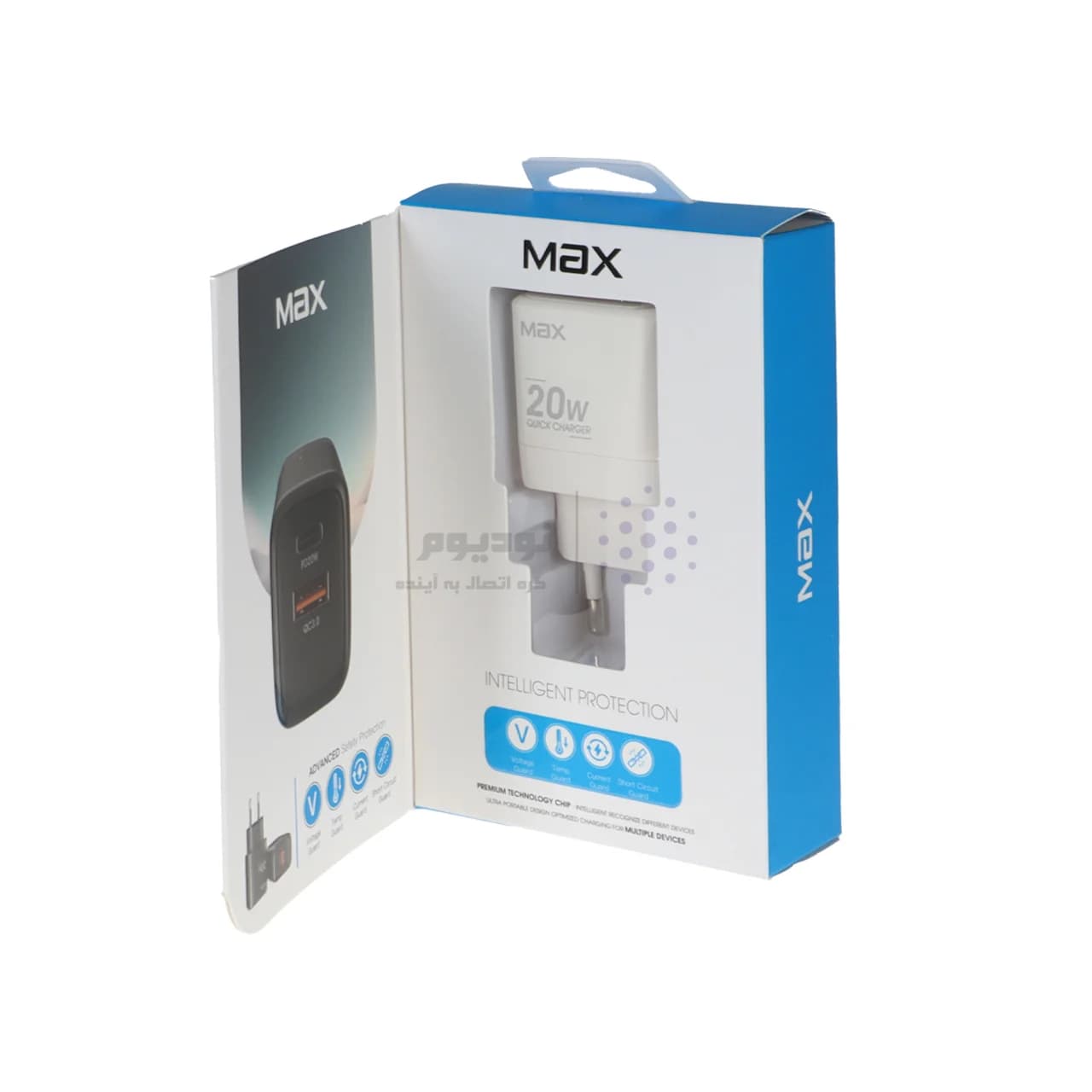 شارژر دیواری PD و فست دو پورت Max مدل X2 20W – سفید — تصویر ۴