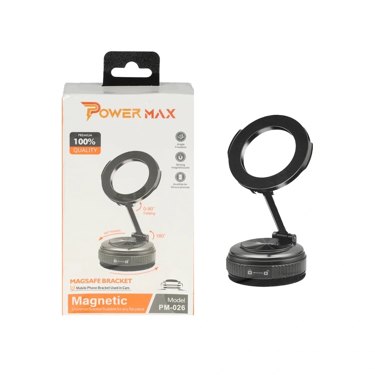 هولدر وکیومی مگنتی گوشی موبایل Power Max مدل PM-026 – مشکی