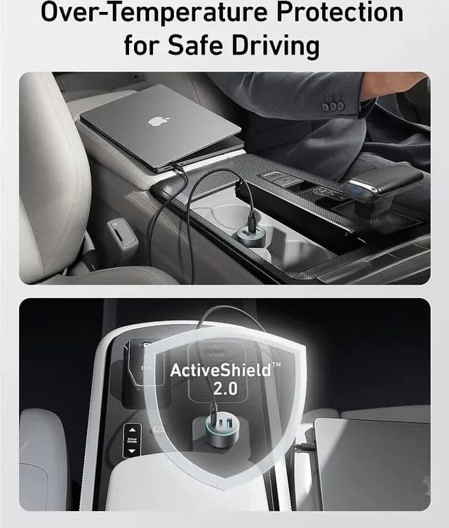 شارژر فندکی 67 وات انکر مدل Anker 535 Car Charger 67W Gray A2731HA1 — تصویر ۳