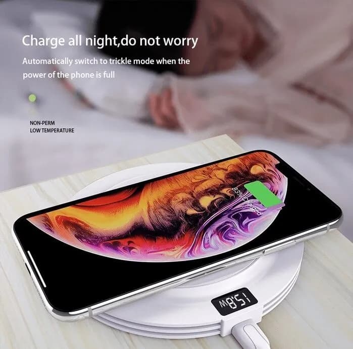 شارژر وایرلس جویروم Joyroom JR-A16 Cooler Wireless Fast Charger QC3.0 10W توان 10 وات همراه کابل — تصویر ۴