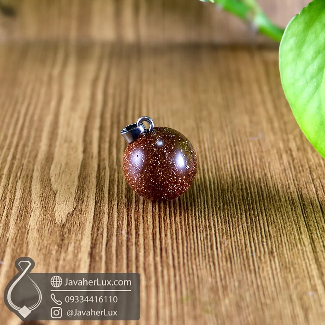 گردنبند سنگ ماه تولد دلربا (گلد استون) قرمز _ کد 400159 — تصویر ۲