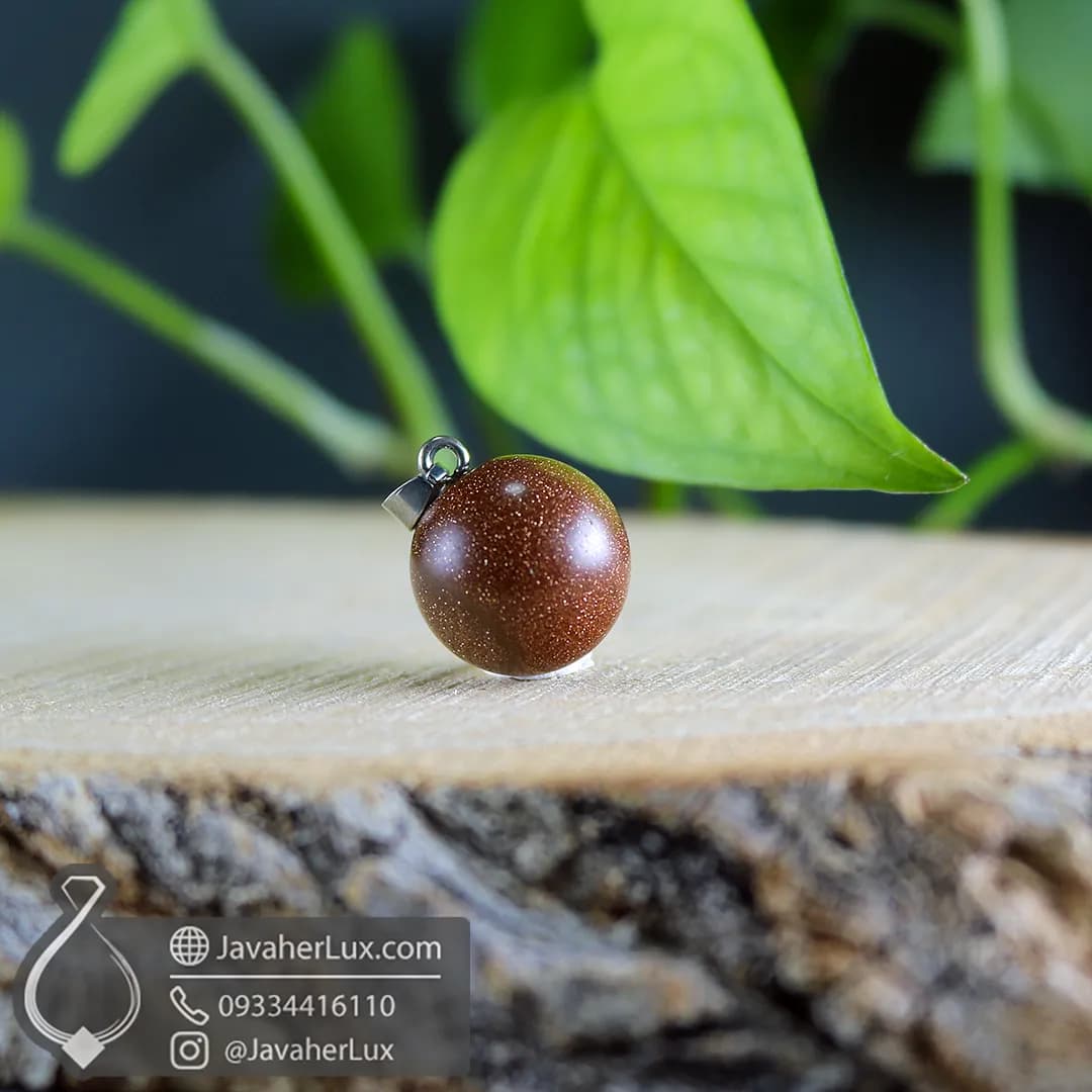 گردنبند سنگ ماه تولد دلربا (گلد استون) قرمز _ کد 400159 — تصویر ۳