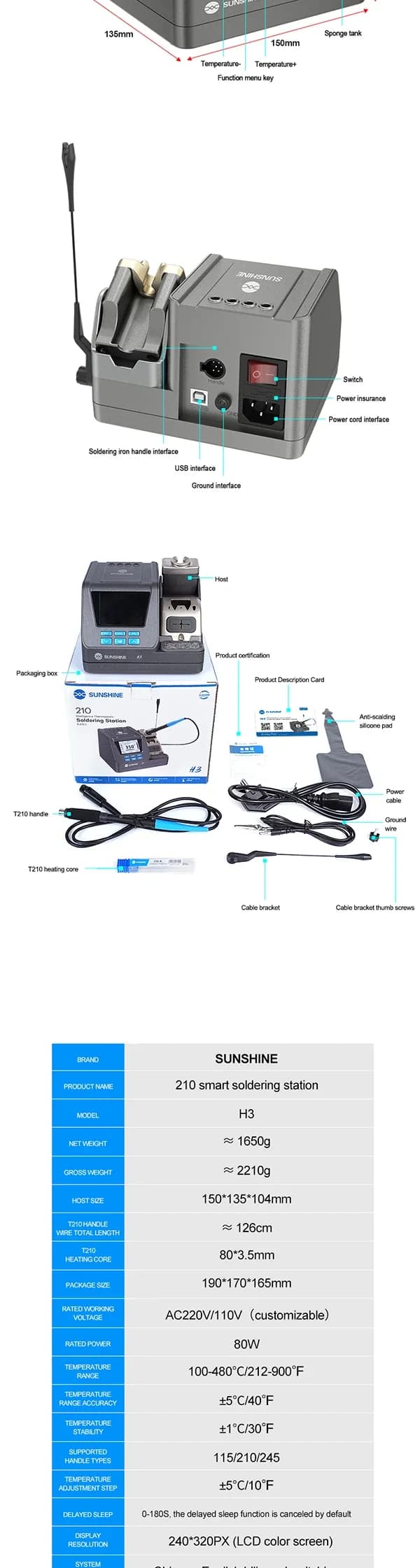 هویه رومیزی هوشمند سانشاین مدل SUNSHINE H3-210 — تصویر ۴