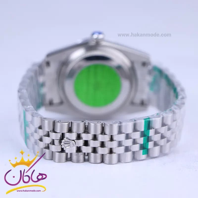 ساعت رولکس مردانه فلزی دیت جاست نقره ای صفحه سبز 4043/45 — تصویر ۳