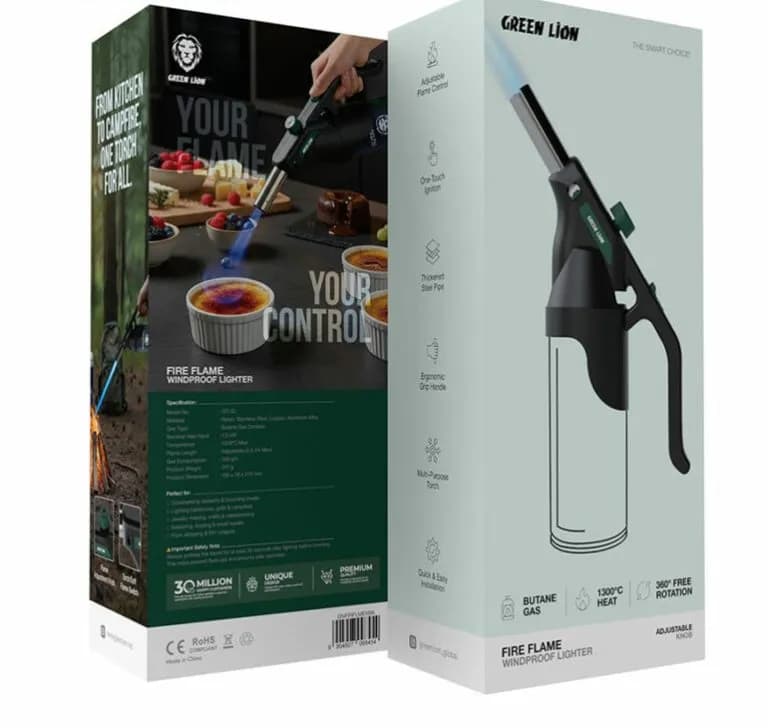 تورچ (مشعل) ضدباد گرین لاین مدل Green Lion Fire Flame — تصویر ۲