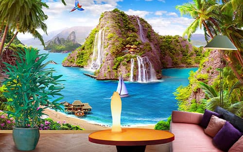 پوستر کاغذ دیواری آبرنگی منظره NL0006