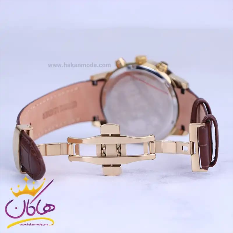 ساعت مچی سیتیزن مردانه بند چرم قاب طلایی کرنوگراف G8111/5 — تصویر ۲