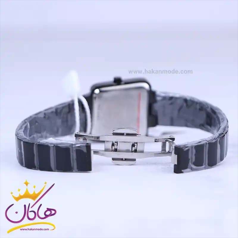 ساعت مچی الگانس زنانه استیل مشکی صفحه مربع ER 2196/5 — تصویر ۲