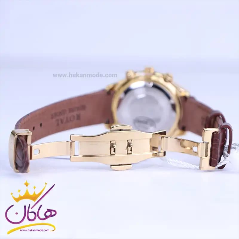 ساعت مچی الگانس زنانه بند چرم قهوه ای صفحه سفید ER2127/6 — تصویر ۲