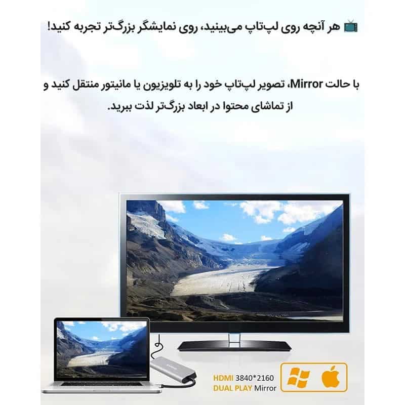 هاب داک استیشن 6 پورت ماکار مدل MK-DOCK-4K HDMI با خروجی HDMI و PD — تصویر ۲