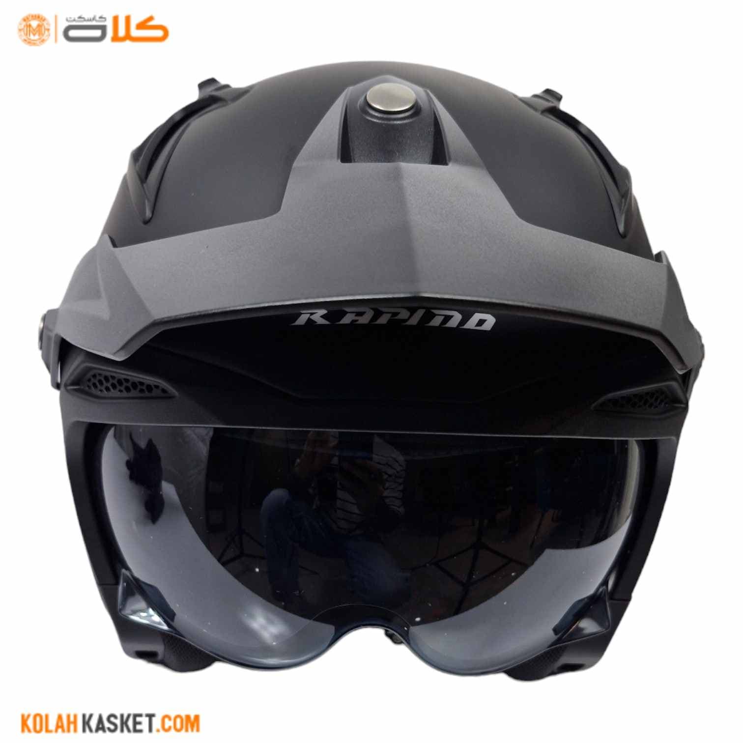 کلاه کاسکت فک جدا شونده راپیدو | Matte black – کد 890 — تصویر ۷