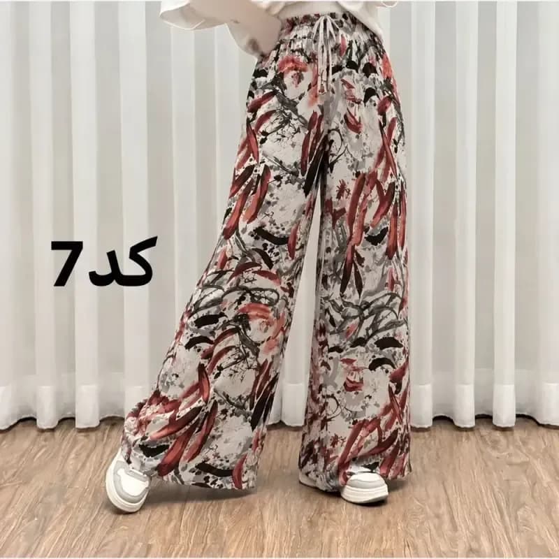 شلوار راحتی نخی پارچه خارجی فری سایز مناسب تا سایز 50 — تصویر ۲