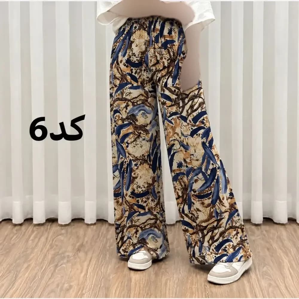 شلوار راحتی نخی پارچه خارجی فری سایز مناسب تا سایز 50 — تصویر ۱۱