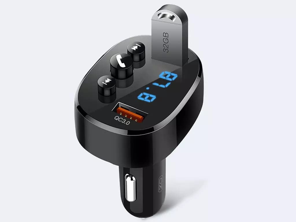 شارژ فندکی 18 وات و گیرنده بلوتوث خودرو با دو پورت یواسبی ایکساو XO Bluetooth FM transmitter car charger 18W BCC03 — تصویر ۴