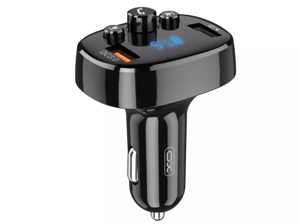 شارژ فندکی 18 وات و گیرنده بلوتوث خودرو با دو پورت یواسبی ایکساو XO Bluetooth FM transmitter car charger 18W BCC03