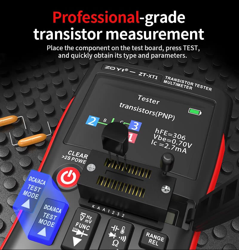 تستر قطعات و مولتی متر دیجیتال زویی مدل ZOYI ZT-XT1 — تصویر ۸