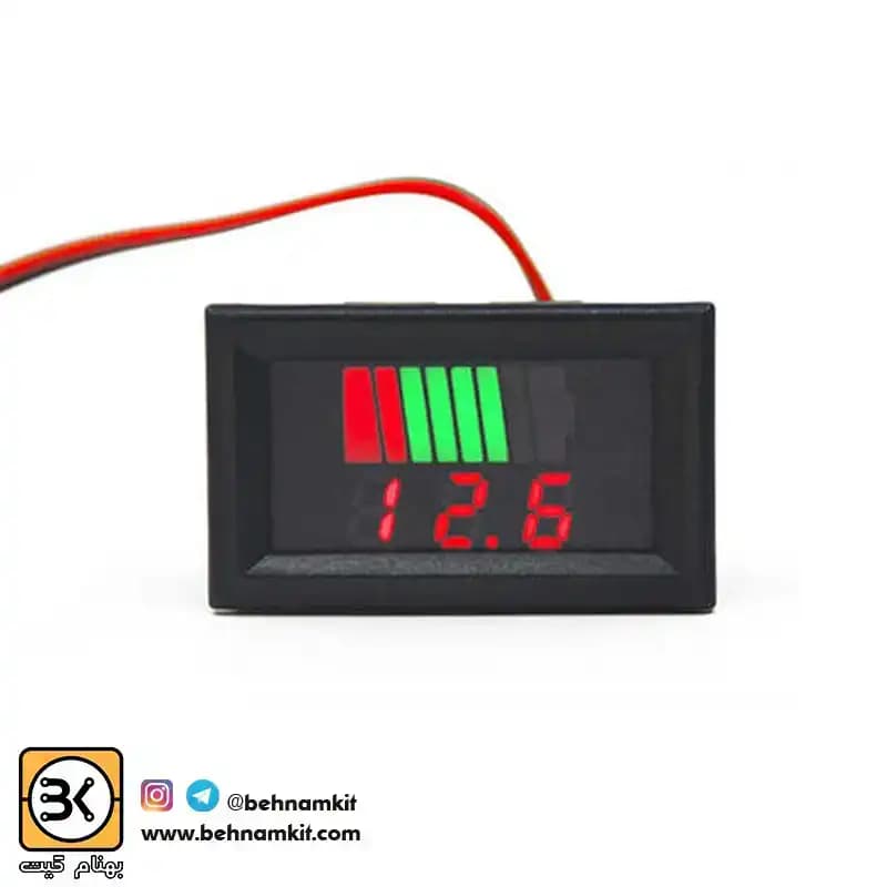 نشانگر ظرفيت و ولتاژ باتری 12 الی 60 ولت — تصویر ۳