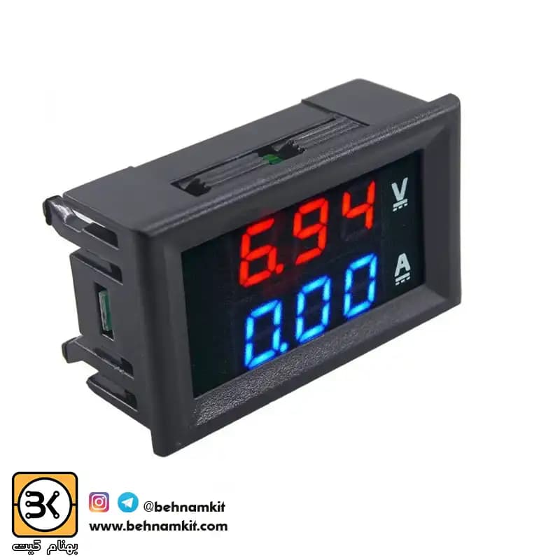 ولت متر ، امپر متر دیجیتال 100 ولت 100 آمپر / LED ابی — تصویر ۲